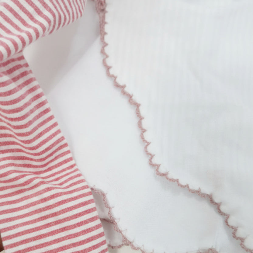 Red Striped Diaper Set