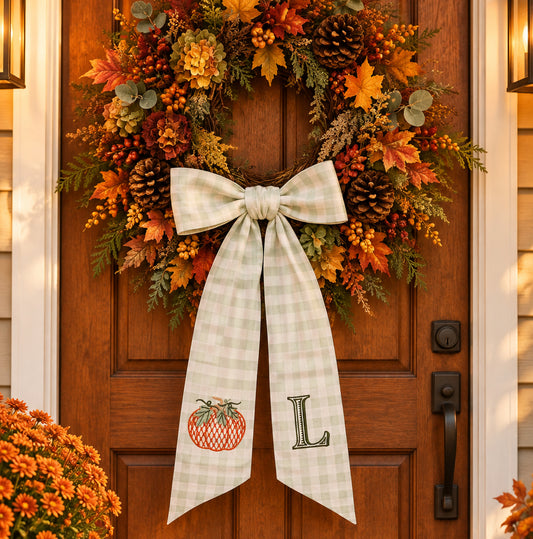 Chic Pumpkin Wreath Sash