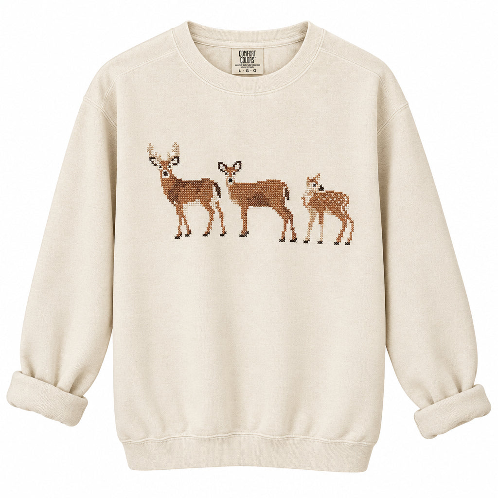Cross Stitch Deer Crew