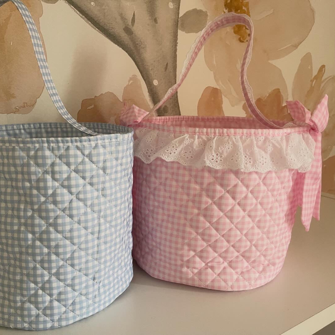 Custom Embroidered Easter Basket (PINK)