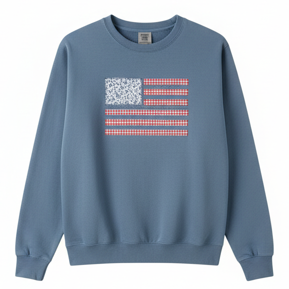 American Flag Appliqué Crew