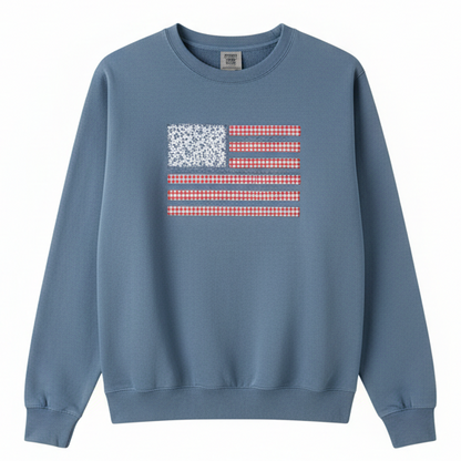 American Flag Appliqué Crew