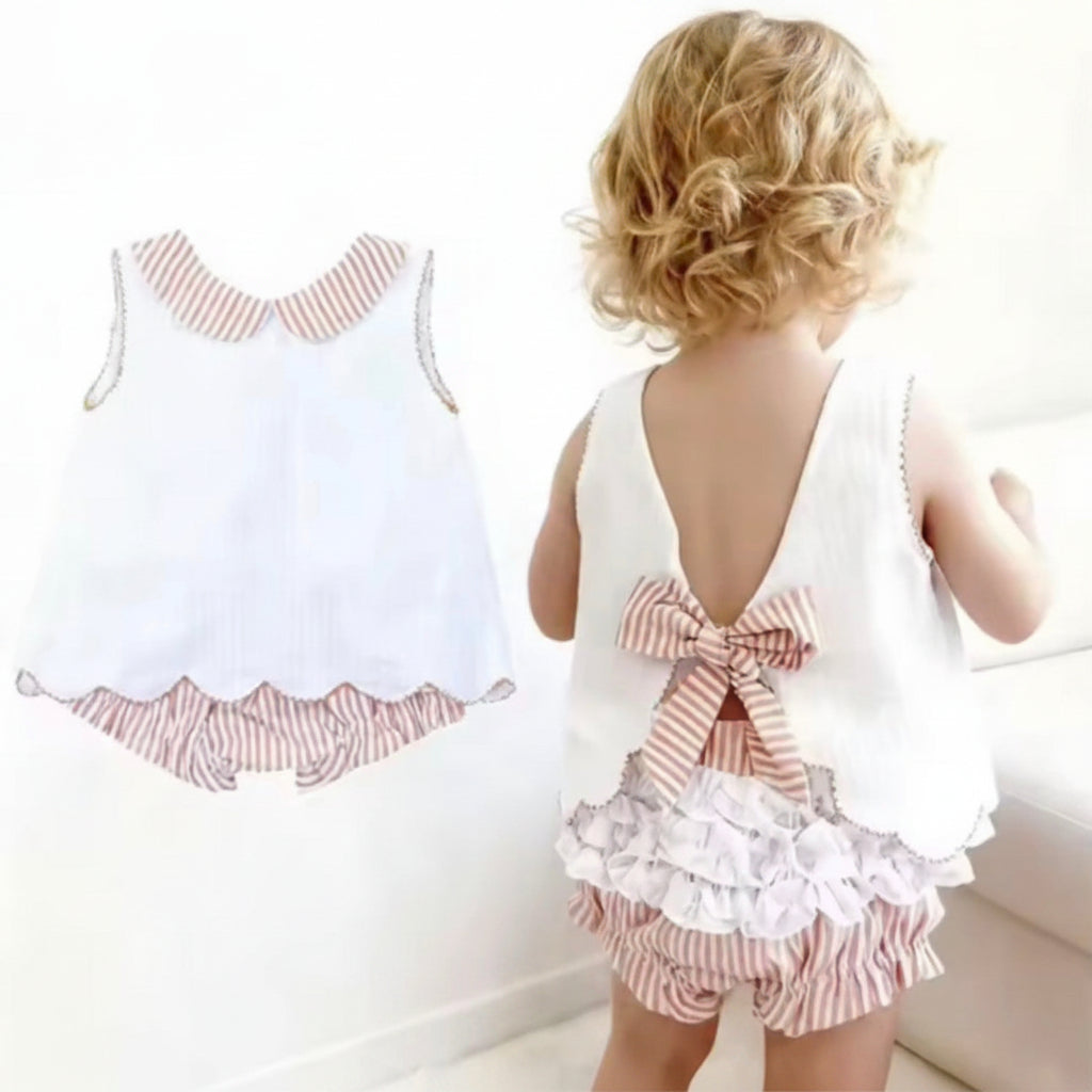 Red Striped Diaper Set