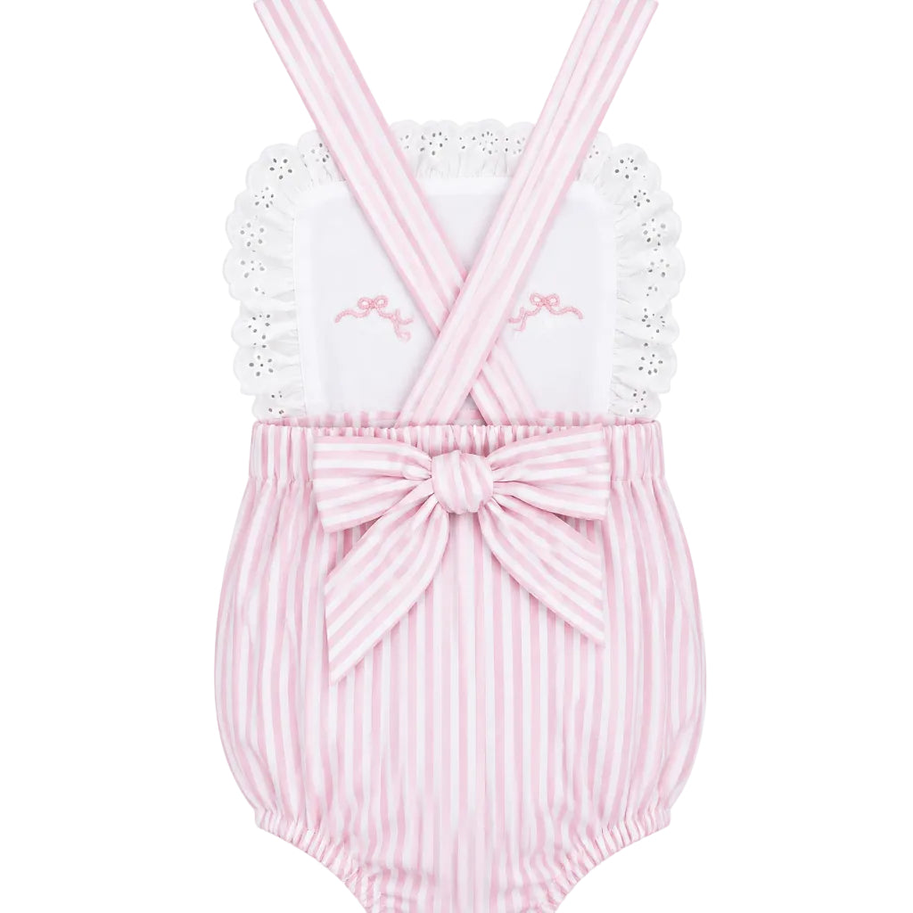 Personalized Pink Striped Sunsuit
