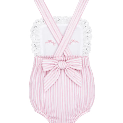 Personalized Pink Striped Sunsuit