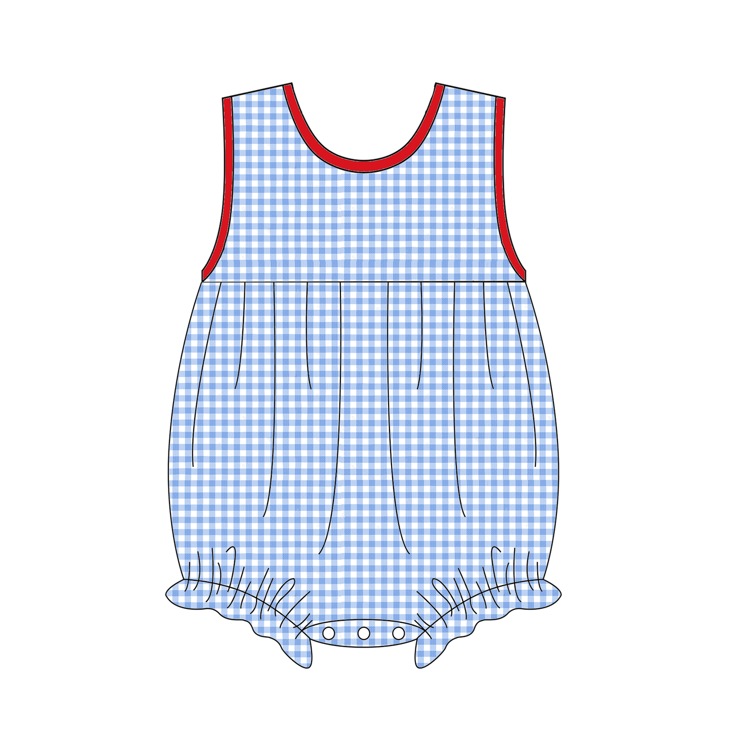 All American Gingham Bubble with Bow (PREORDER)