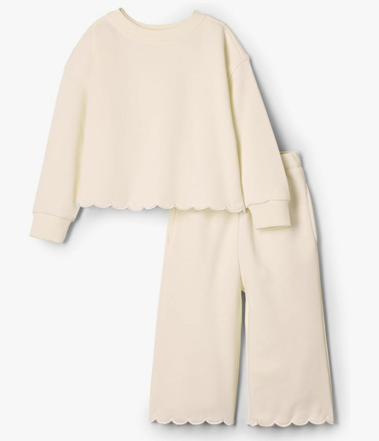 Embroidered Scallop Set (Ivory)