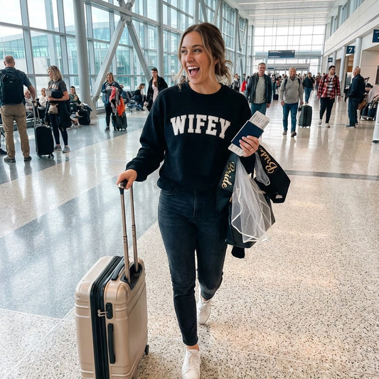 Applique Embroidered Wifey Crewneck