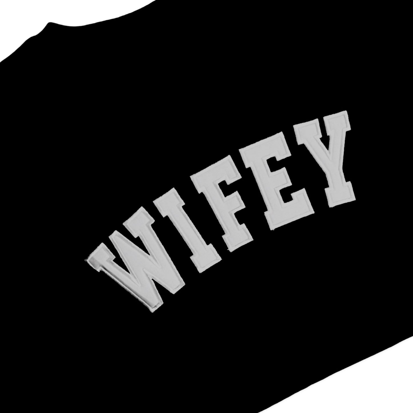 Applique Embroidered Wifey Crewneck