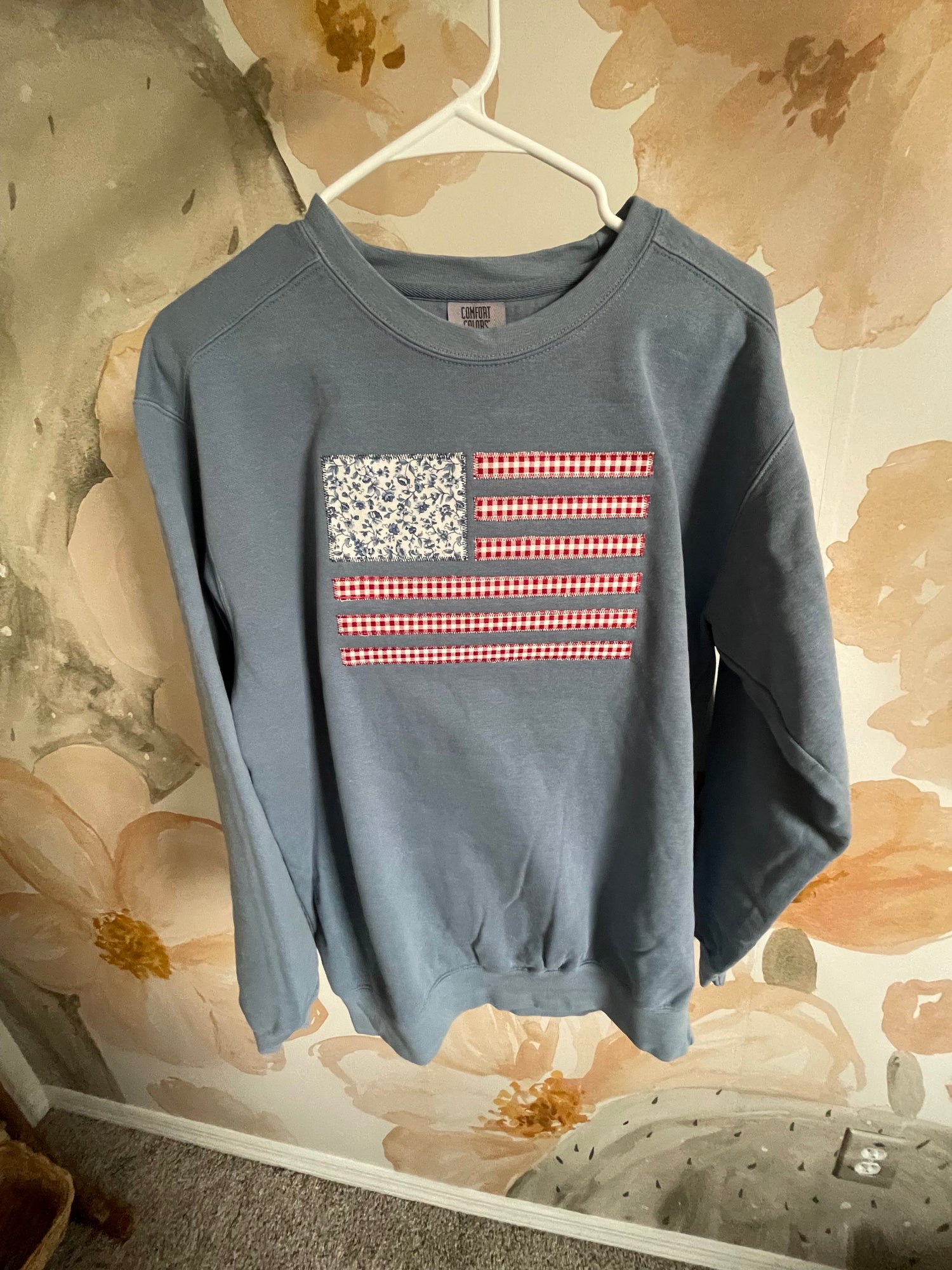 American Flag Appliqué Crew